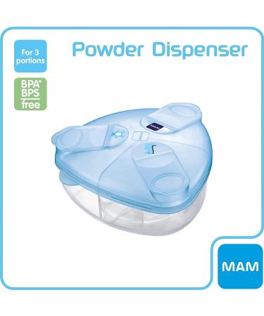MAM Milk Formula Dispenser - 40g Per Serving, Three Servings Storage, Blue Baby Milk Powder Box - Buy Online on SooperMarket.com