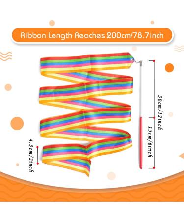 Huianer Dance Ribbons: Gymnastics Ribbon Streamers for Children - Rainbow 2pcs - Buy Online on SooperMarket.com