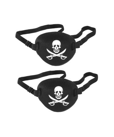 Tvoip 2Pcs Adult and Kids Eye Patch Pirate Skull Style Party Mask For Soft Adjustable Single Eye Cover For Amblyopia Lazy Strabismus Party