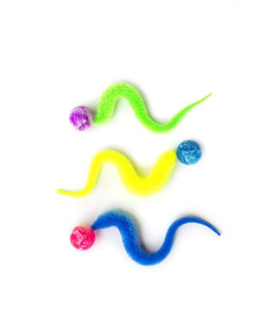 Dezi & Roo Wiggly Ball - 3pk - Fun Cat Toys - Toy Balls for Indoor Cats - Designed by a Feline Vet - Made in USA