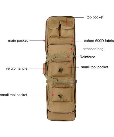 NAWAN Gun Bag Airsoft Storage Backpack | Tactical Rifle Box 37.4 Inch Khaki - Buy Online on SooperMarket.com