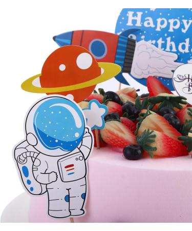 Vctitil 48pcs Cupcake Top Cartoon Children'S Party Supplies Planet Rocket Spacecraft Themed Astronaut Cake Decoration - Buy Online on SooperMarket.com