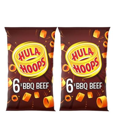 Crisps Bundle Consisting of Hula Hoops BBQ Beef Multipack Crisps 6 x 24g (2 Pack)