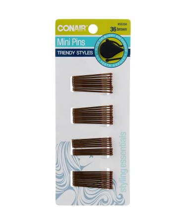 Conair Styling Essentials Mini Pins Brown 36 Count