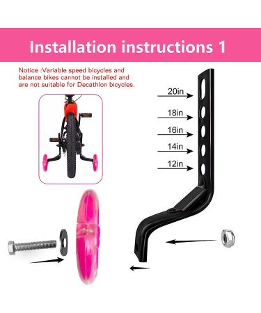 Flash Mute Big Wheel Pink Training Wheels for 12-20 inch Single Speed Bike - Buy Online on SooperMarket.com