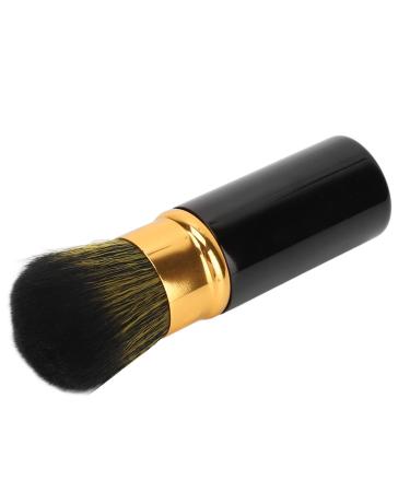 Verdant Touch Retractable Blush Brush Retractable Makeup Brush Portable Soft Hair Loose Powder Brush for Makeup Artist Black