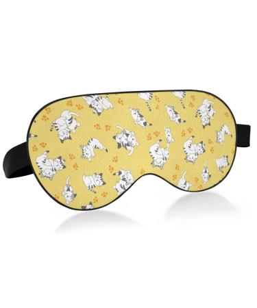 Haskirky Light Blocking Eye Mask Breathable and Adjustable Adult Men and Women Travel on Business Trips Yoga Meditation Light Smooth Comfortable Eye Mask Office Deep Sleep Goodies Animal Cat Paw Pr