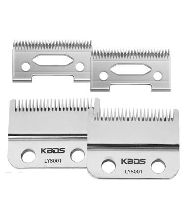KBDS Professional 2-hole replacement shear blades precision replacement blade set compatible with Magic Clip 5 Star Senior and Reflections Senior 2 pieces 2-pack + silver