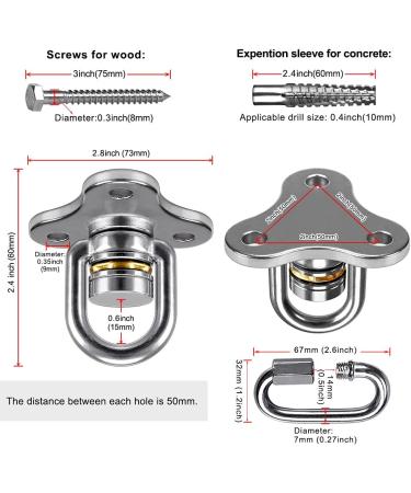 SELEWARE Heavy Duty Swing Hanger with 360 Swivel Hook - Indoor/Outdoor Swing Hardware for Tire, Saucer, and Hammock Chairs - Buy Online on SooperMarket.com