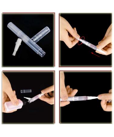 12Pcs 3ml Empty Nail Oil Pens with Brush Tip for Lip Gloss and Eyelash Growth - Transparent Twist Pens for Precise Application (12PCS) - Buy Online on SooperMarket.com