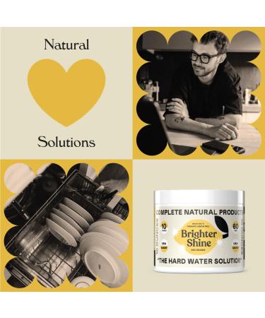 Brighter Shine - Natural Lemon Dishwasher Additive | 60 Uses Citric Acid Cleaner for Hard Water Spots Removal - Buy Online on SooperMarket.com
