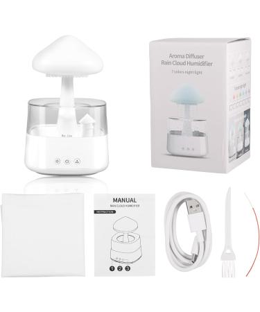 Rain Cloud Humidifier - Colorful Light Aroma Diffuser with 7 Color Changing Lights and Water Drop Sound - White 2 - Buy Online on SooperMarket.com