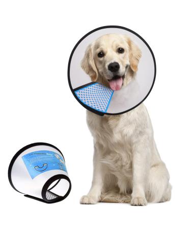 Supet Dog Cone Adjustable Pet Cone Pet Recovery Collar Comfy Pet Cone Collar Protective for After Surgery Anti-Bite Lick Wound Healing Safety Practical Plastic E-Collar for Dogs and Cats (White XXL) XXL( Neck circumference: 48-52 cm) white