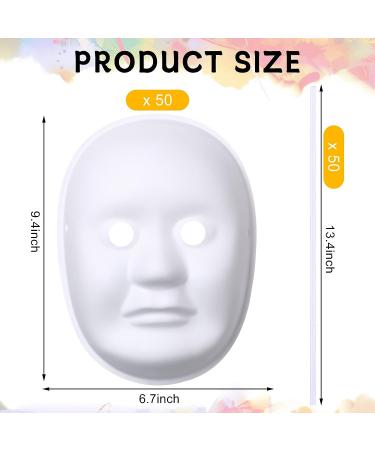 50 Pcs Blank White Paper Mache Masks for DIY Crafts & Masquerade Decor - Paintable, Costume, Art, Cosplay, Dance Party - Men, Women, Kids - Buy Online on SooperMarket.com