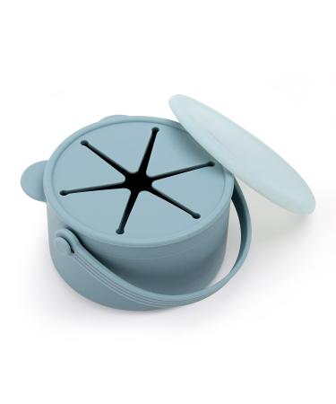 Orzbow Silicone Snack Pots for Toddlers No-Spill Snack Cups for Toddlers Dust-Proof Baby Snack Pots with Stable Lid & Handle Dishwasher Safe BPA Free Blue Blue 1 Pc
