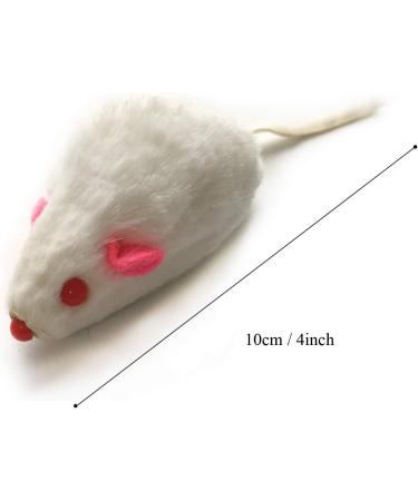 QUOZUO Cat Mouse Toys Rattle Furry Cat Mice Pet Toys with Rattles for Pet Cat Kitten 16pcs Black and white - Buy Online on SooperMarket.com