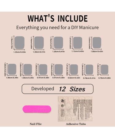 White French Tip Press On Nails - Short Square Pink Glossy Acrylic - Reusable 24pcs Stick On Nails for Women & Girls - DIY Nail Art Decoration - Buy Online on SooperMarket.com
