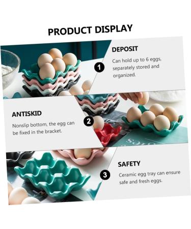 OSALADI 2pcs Egg Storage Practical Egg Tray Refrigerator Egg Holder Kitchen Egg Tray Household Storage Box Blue 14.5X9.5X3.2CM - Buy Online on SooperMarket.com