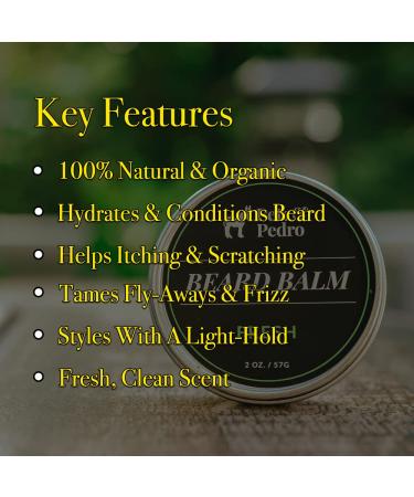 Pete & Pedro FRESH Beard Balm - 100% Natural Light-Hold Hydrating & Soothing | Musk & Teak Wood Scent | As Seen on Shark Tank | Shop Internationally | 2 oz - Buy Online on SooperMarket.com