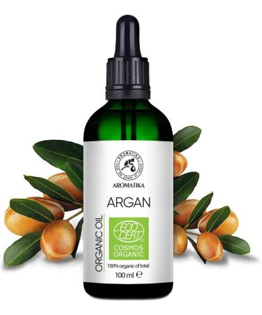 Argan Oil Organic 100ml - Argania Spinosa - Argan Oil - Cold Pressed - 100% Natural - Argan Oil in Light Protection Glass Bottle - Skin Care - Hair Care - Organic Oil for Hair and Skin - Beauty - Buy Online on SooperMarket.com