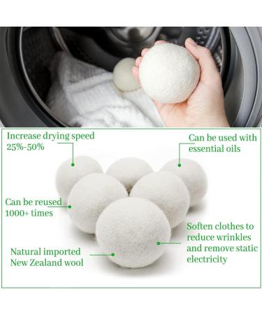 Fainfun Natural Wool Dryer Balls - 6 Pack (6cm) | Eco-Friendly Efficient Laundry Solution for Down & All Fabrics - Buy Online on SooperMarket.com