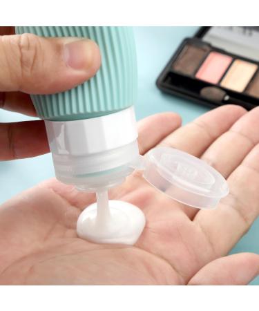 Gemice Travel Bottles for Toiletries CAA Approved 60ml Silicone Travel Bottles Leak Proof Squeezable Travel Size Containers Travel Essentials for Lotion Soap Liquid Shampoo BPA Free(4 Pack) Mint - Buy Online on SooperMarket.com
