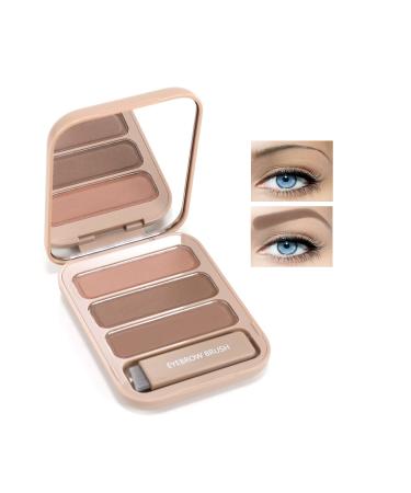 BOOBEN 3 colors eyebrow powder eyebrow palette eyebrow powder kit with eyebrow brush professional eye makeup long -lasting eyebrow powder waterproof light brown coffee