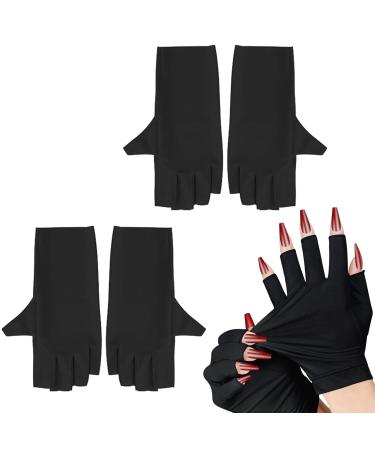 4Pcs UV Gloves for Gel Nails UV Protection Gloves for Girls Women Manicurist Beauty Enthusiast to Protect Hands From High Power Nail Lamps for Manicures Dryer of Home and Beauty Salon