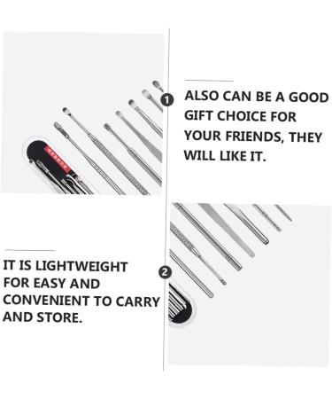 KALLORY 2 Sets 7pcs Stainless Steel Ear Cleaning Tool Set - Ear Care Nursing Spring Tool for Gentle Ear Cleaning - Cosmetic Silver - Pack of 2 - Buy Online on SooperMarket.com