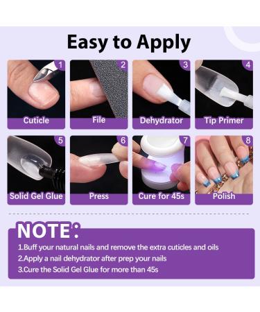 Buy Bartbox Squoval Short Nail Tips & Glue Gel Kit - 300 Soft Gel Nail Tips Set with Mini UV Lamp & Quick Gel Glue - Perfect for Nail Extensions - Buy Online on SooperMarket.com