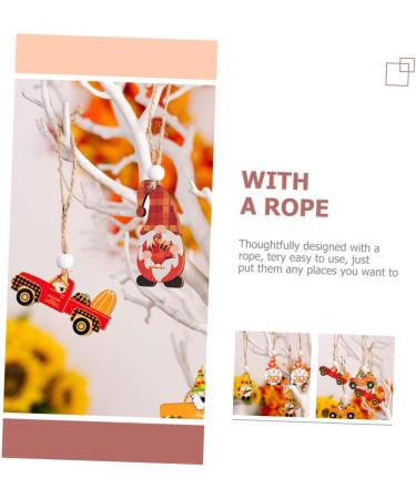 Cabilock 2 Boxes Thanksgiving Pendant Thanksgiving Gnome Pendant Festive Pendant Cartoon Wooden Accessories - Buy Online on SooperMarket.com