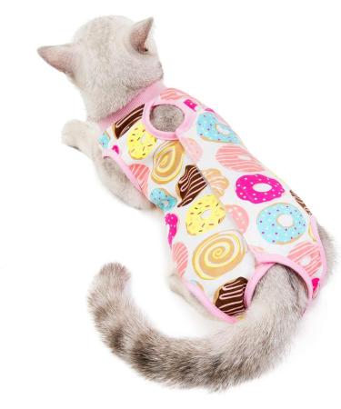BT Bear Cat Professional Surgery Recovery Suits Cat Clothes for Abdominal Wounds or Skin Diseases After Surgery Wear Home Clothing L: back length 35cm Donuts - Buy Online on SooperMarket.com