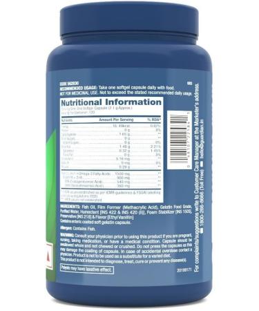 1500 Mg Triple Strength Fish Oil Omega 3 Capsules For Men & Women 120 Softgels 900Mg (540 Mg Epa & 360 Mg Dha) Improves Memory Protects Vision No Fishy Aftertaste Supports Family Health Omega-3 Fish Oil Supplement - 1500 mg Fish Oil Pills with EPA DHA and - Buy Online on SooperMarket.com