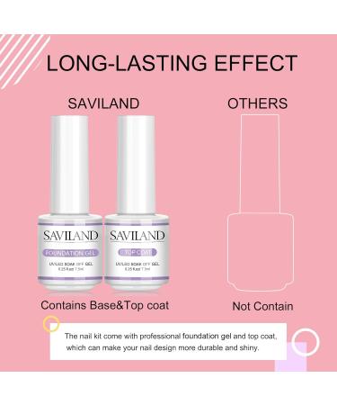 Saviland Builder Nail Gel Kit - 4 Colors Hard Gel for Nail Strengthening & Extensions | 100PCS Forms & Brush - Perfect for Beginners & Pros - Buy Online on SooperMarket.com