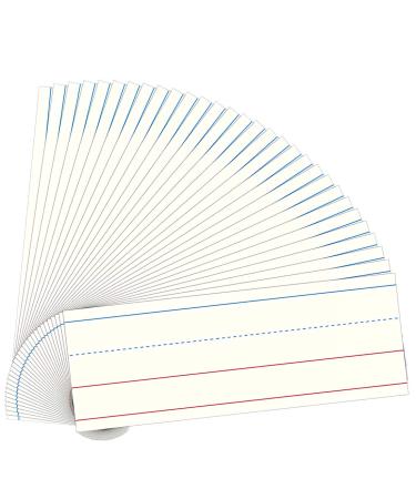 Dry Erase Sentence Strips - 50 pieces - simply write and then wipe away - reusable several times - perfect for classrooms in the classroom with your pocket boards (8 x 3)