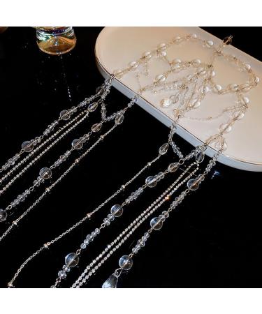 Wiwpar Boho Crystal Long Chain Tassel Headpiece | Rhinestone Festival & Wedding Hair Accessories for Women & Girls - Buy Online on SooperMarket.com