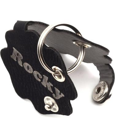 Copter Farm Dog Brand Collar Bag | Engraved Art & Real Leather | Custom Dog ID Tag | Black Flower Design - Buy Online on SooperMarket.com