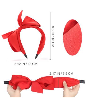 WantGor Bow Headbands for Women - 2 Big Bowknot Hair Hoops - Knotted Wide Turban Headbands - Black Red Hair Accessories - Buy Online on SooperMarket.com