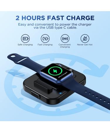 Bifrost Portable Watch Charger Stand - Wireless Magnetic Charging Station with Charging Cable Compatible with iWatch Series SE 8 7 6 5 4 3 2(38/40/42/44mm)-Black - Buy Online on SooperMarket.com