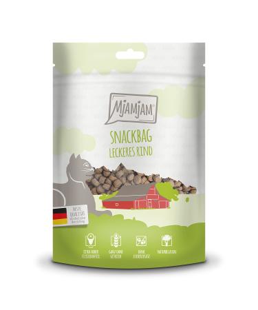 Mjamjam - Premium Katzensnack - Snackbag - Delicious beef 1 Pack (1 x 125 g) natural lamps without synthetic preservatives beef 125 g (1 Pack)