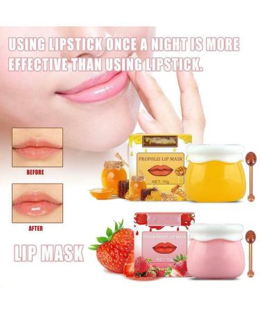 Buy Honey Pot Lip Balm & Mask | Propolis Moisturizing Lip Care - Day & Night Repair Anti-Cracking Honey & Strawberry - 10G - Buy Online on SooperMarket.com