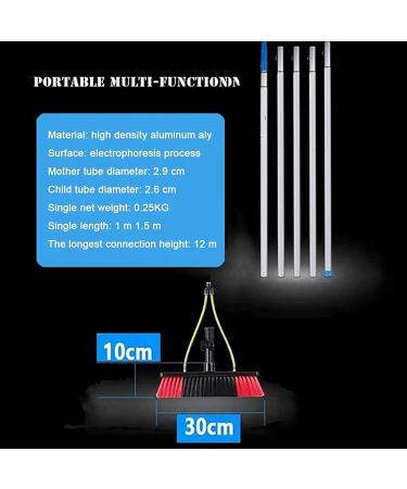 photovoltaic cleaner window cleaning pole 4-12M Water/Hose Fed Pole Cleaning Brush Equipment Window Cleaning Brush Equipment Photovoltaic Panel Cleaning 30cm Brush Head 7m 55cm Brush Head 11M/36FT - Buy Online on SooperMarket.com