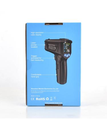 Buy Mestek Infrared Thermometer -50 C to 800 C | Laser IR Pyrometer with K-Probe & LCD Alarm for Kitchen Use - Buy Online on SooperMarket.com
