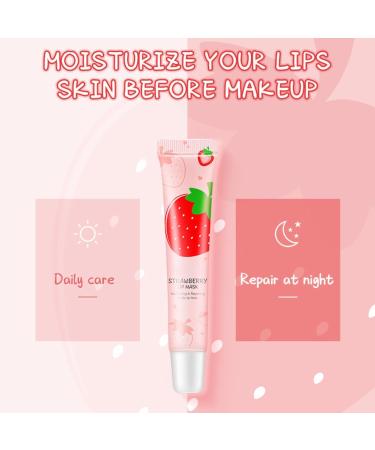 Lip Sleeping Mask Strawberry Lip Balm Overnight Lip Masks Skincare Lip Oils Moisturizing Lip Balm Stick Lip Plumper Lip Moisturiser for Dry Chapped Peeling Cracked Lips Fades Lip Lines - Buy Online on SooperMarket.com