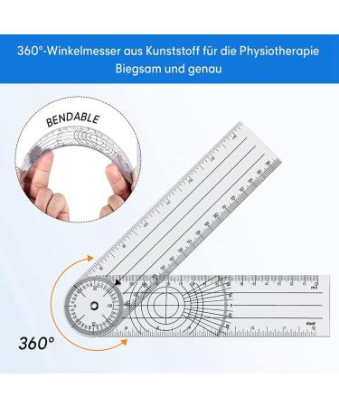 Xeodaun 4 Pieces Goniometer Physiotherapy 360 Degree Rotation Protractor Physiotherapy PVC for Physiotherapy Sports Therapy - Buy Online on SooperMarket.com