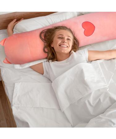 Mewaii 90cm Kawaii Long Cat Plush Pillow - Soft Pink Cuddly Toy & Stuffed Animal Gift - Buy Online on SooperMarket.com