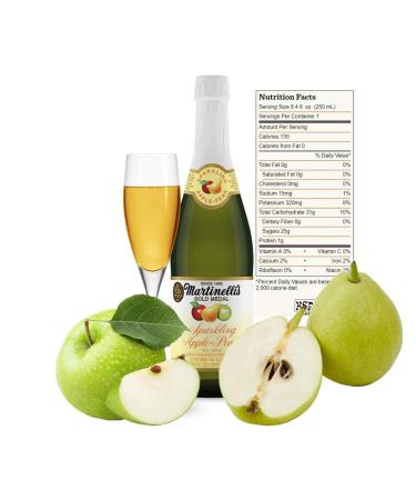Martinelli's Gold Medal Sparkling Pear Cider Juice 8.4 fl oz - Pack of 12 Bottles | Non-Alcoholic Pear Juice - Buy Online on SooperMarket.com