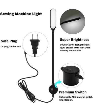HengBo LED Sewing Machine Light - 6000K Daylight, Magnetic, Flexible Gooseneck for Sewing Machine, Workbench, Lathe, Drill Presses, 3D Printer - Buy Online on SooperMarket.com