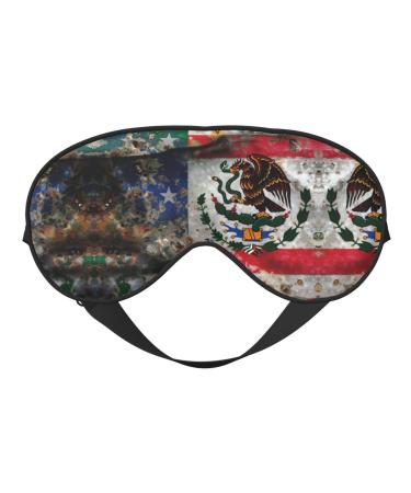 SSIMOO Mexican American Flag Soft Sleep Eye Mask Female Breathable Eye Patch Perfect for Travel and Relaxation Black