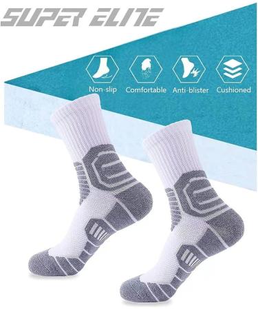 Seiciviy Men's Compression Ankle Athletic Socks - White (3 Pairs) - Buy Online on SooperMarket.com
